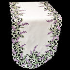 Embroidered Purple Embroidered Lavender Lilac Table Runner, Dresser Scarf - Image 5