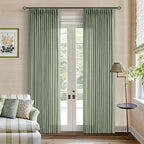 Sage Green Linen Curtains Pinch Pleated 84 Inches Long 2 Panels Set 40x84 | by Twodrapes