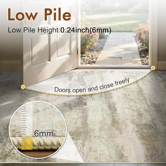 4x6 Ft Abstract Area Rugs for Living Room, Soft Non-Slip Modern Washable Rugs - Image 7