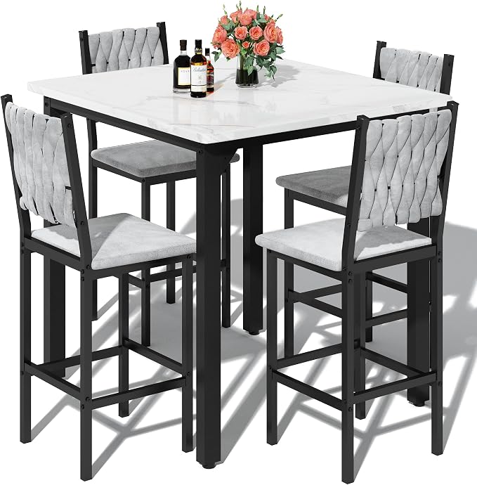 AWQM 5-Piece Dining Table Set, Dining Table Set by AWQM