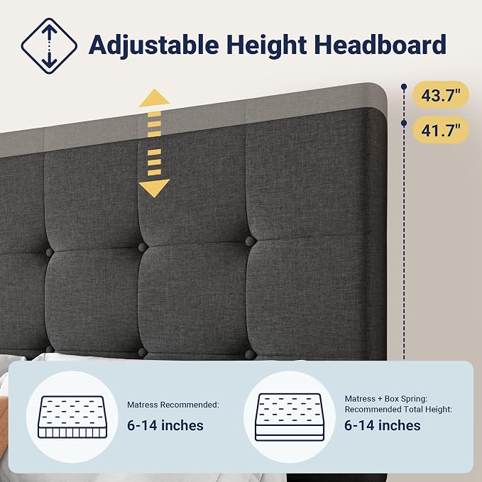 Allewie Upholstered Full Size Platform Bed Frame - Image 4