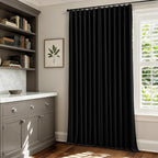Black 100 Inch Pinch Pleated 100% Blackout Curtains - Image 7