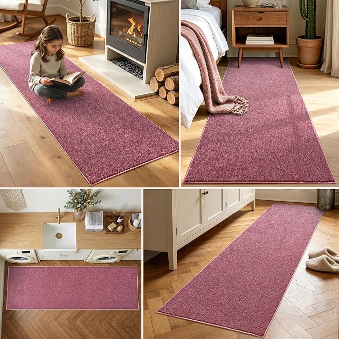 2x6 Red/White Runner Rug Washable Non-Slip - Image 3