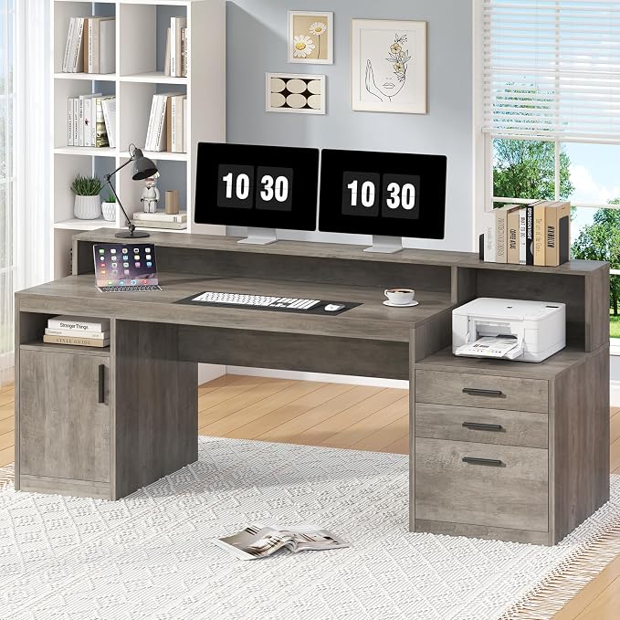 YOMILUVE Executive Computer Desk - Image 7