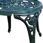 Oakland Living Cast Aluminum Conversation Set Metal Antique Green 3 Piece Patio - Image 5