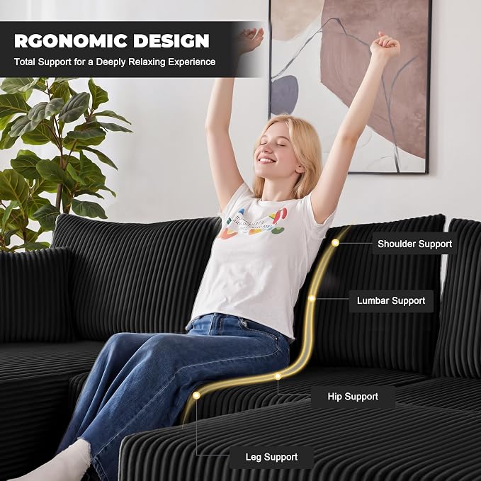 Weture 108” Modular Sectional Couches, Modern Modular U-Shape Sofa - Image 7