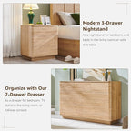 ACCOHOHO 3 Piece Bedroom Furniture Set, 7 Drawer Dresser & Two 22" Nightstands - Image 3
