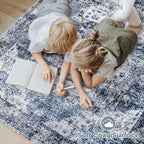 Area Rug 9x12 Washable Rug, Vintage Boho Medallion Rugs Non-Slip Soft Low Pile - Image 4