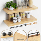 Bellsal Floating Shelves for Wall, Maple Wood Wall Shelf Set of 4, Living Room - Image 6