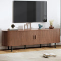 70.8" TV Stand with Power Outlet, Mid-Century Modern Television Stand, Fluted by ComfyCorner