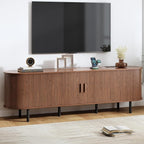 70.8" TV Stand with Power Outlet, Mid-Century Modern Television Stand, Fluted by ComfyCorner