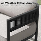 Gand Patio Outdoor Loveseat, Wicker Conversation Set - Image 4