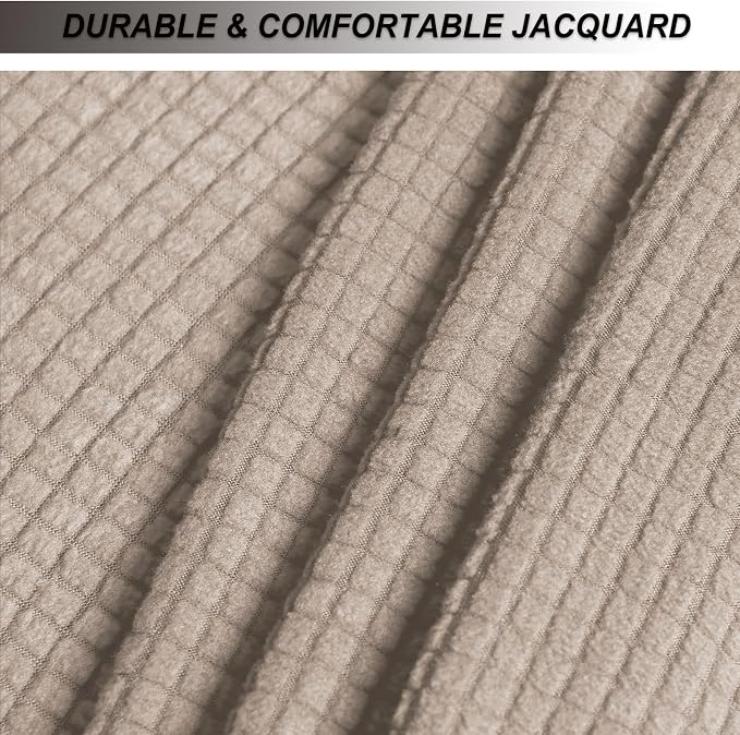 NeColorLife Stretch Ottoman Cover Square Oversized Soft Knitted Jacquard Thick - Image 3