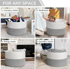 INDRESSME 115L Extra Large Blanket Basket, Soft Cotton Rope Storage Basket - Image 4