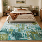 Ompaa Living Room Rug 5x7 Dark Green Area Rug Machine Washable Boho Rug Non - Image 2