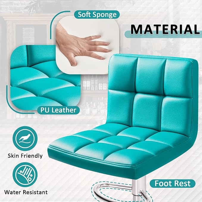 Homall Bar Stools Modern PU Leather Adjustable Swivel Barstools, Armless - Image 4