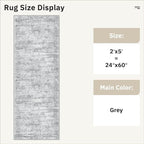 Soalmost Runner Rug 2x5 Washable Non-Slip Kitchen Entry Runners Grey | Soft - Image 5