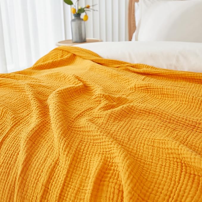 EMME Muslin Blankets for Adults Throw Blanket for Couch Breathable Gauze Soft - Image 6