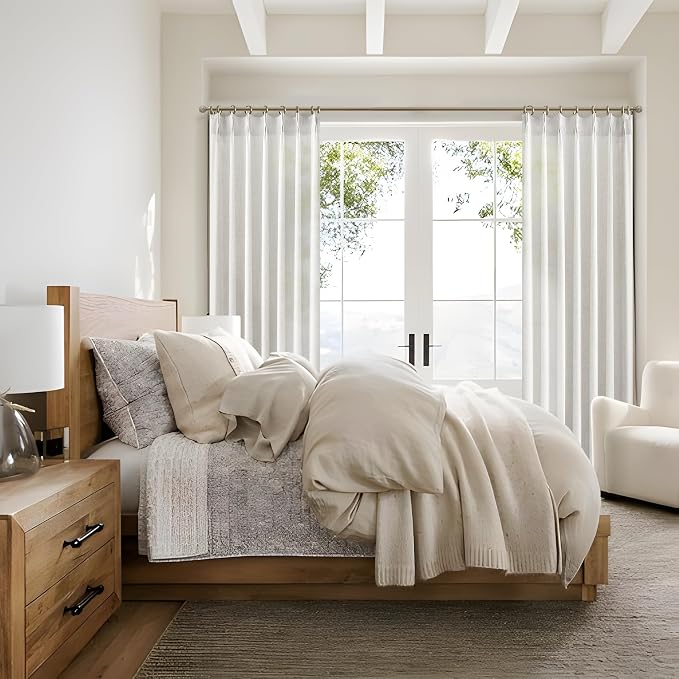 PleatedDrapes Linen Curtains 90 Inches Long 2 Panels Set, Light Filtering - Image 7