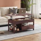 WLIVE Lift Top Coffee Table, Hidden Compartment, Wooden Lift Tabletop Center - Image 2
