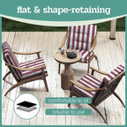 Outdoor Chair Cushions Set of 2, High Back Soft Seat Pad, Indoor Outside Use - Image 7