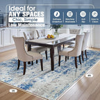 5x8 Area Rugs for Living Room Washable Bedroom Dining Room Blue Grey White | - Image 2
