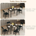 HUAHUU Dining Table Set for 4, Extendable Kitchen Table Cushion Chairs Set of 4 - Image 4
