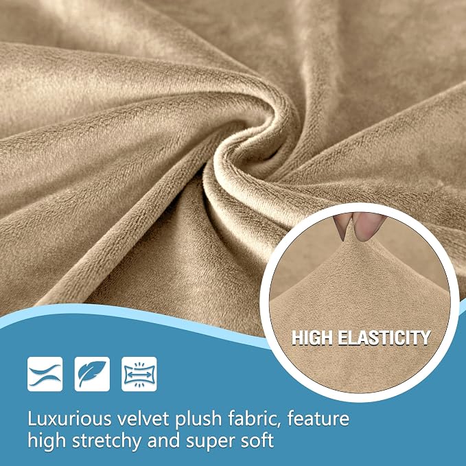 HDCAXKJ Corner Sectional Couch Covers Velvet Stretch L Shape Sofa Cover Soft - Image 3