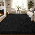 PLHXFR 9x12 Area Rugs Living Room: Fluffy Bedroom Rug Shag Carpet Black | by PLHXFRSoftAreaRugs
