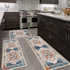 HEBE Boho Kitchen Rugs Set of 3, Non Slip Washable Kitchen Mats - Image 9