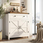 HOSTACK Coffee Bar Cabinet, Kitchen Storage Cabinet, Modern Farmhouse Buffet - Image 2
