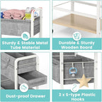 LIDTOP 2In1 Diaper Caddy & 4-Tier Rolling Diaper Cart, Diaper Caddy Organizer - Image 7