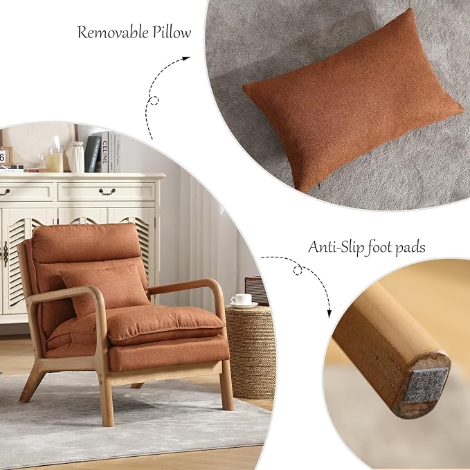 INZOY Mid Century Modern Accent Chair - Image 6