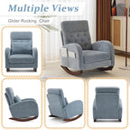 VINGLI Chenille Low Seat Nursery Rocking Chair, Upholstered Comfy Rocker Glider - Image 5
