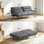 Marsail 66" Futon Sofa Bed, Convertible Corduroy Futon Couch - Image 2