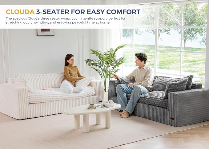 MAXYOYO 76" Bean Bag Sofa Couch, Loveseat Boneless Couch in a Box, Upholstered - Image 4