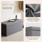 30 inch Storage Ottoman Bench, 30 inch Folding Storage Bench Ottoman, - Image 4