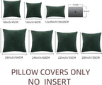 Fancy Homi Set of 2 Dark Green Decorative Throw Pillow Covers 16x16 Inch - Image 7