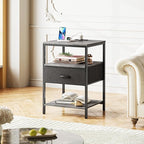 SUPERJARE Night Stand with Charger Station, 27.7 Inch Tall Nightstand with - Image 9