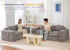 MAXYOYO 3 Seater Sofa for Living Room, Tufted Boneless Couch Bubbled Sofa Couch - Image 3