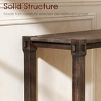 Vintage Aged Solid Wood Side Table Mortise and Tenon Construction - Image 7