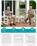 SERWALL Outdoor Rocking Chairs Set of 2 - Image 8