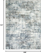 9x12 Area Rugs for Living Room: Washable Abstract Blue Multi Badroom Carpet | - Image 2