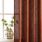 MIULEE Burnt Orange Fall Linen Curtains 42x84 Inch 2 Panels - Image 5