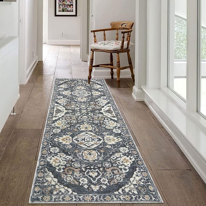HEBE Hallway Runner Rug 2'x6', Washable Non Slip Kitchen Rug Runner | Soft Boho - Image 8
