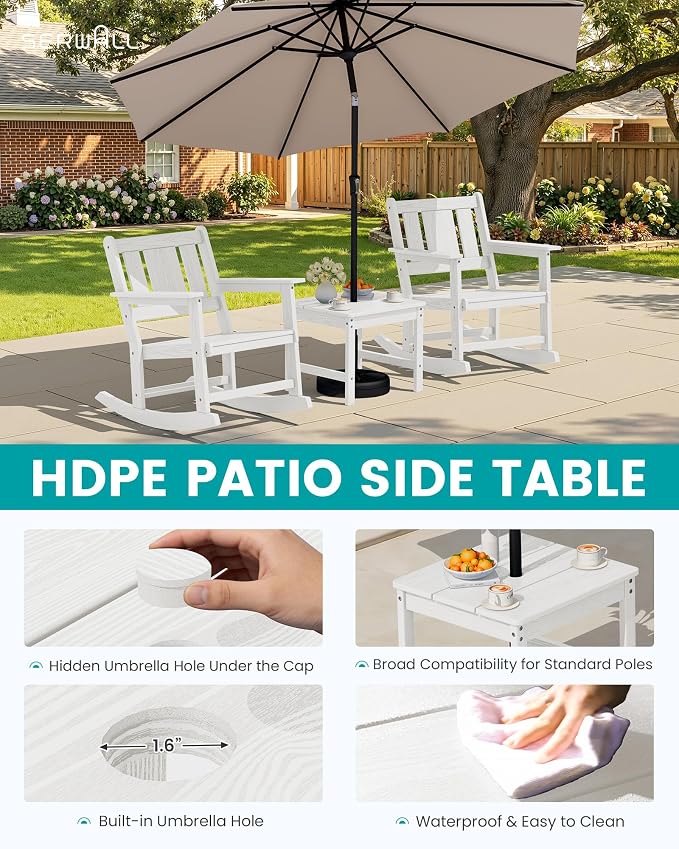 SERWALL Outdoor Rocking Chairs Set of 2 - Image 8