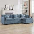 111'' Sectional Cloud Deep Seat Couch, Modern Comfy Chenille L Shaped Sectional by WUTUTUEE