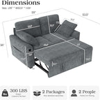 Ihanherry 59-inch Corduroy Convertible Sofa Bed - Image 2