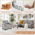 2 Piece Sectional Sofa Set, 3 Seat L Shaped Couches - Image 3