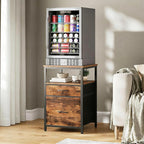Herture Mini Fridge Stand with 3 Storage, Mini Fridge Cabinet, Beverage Fridge - Image 5